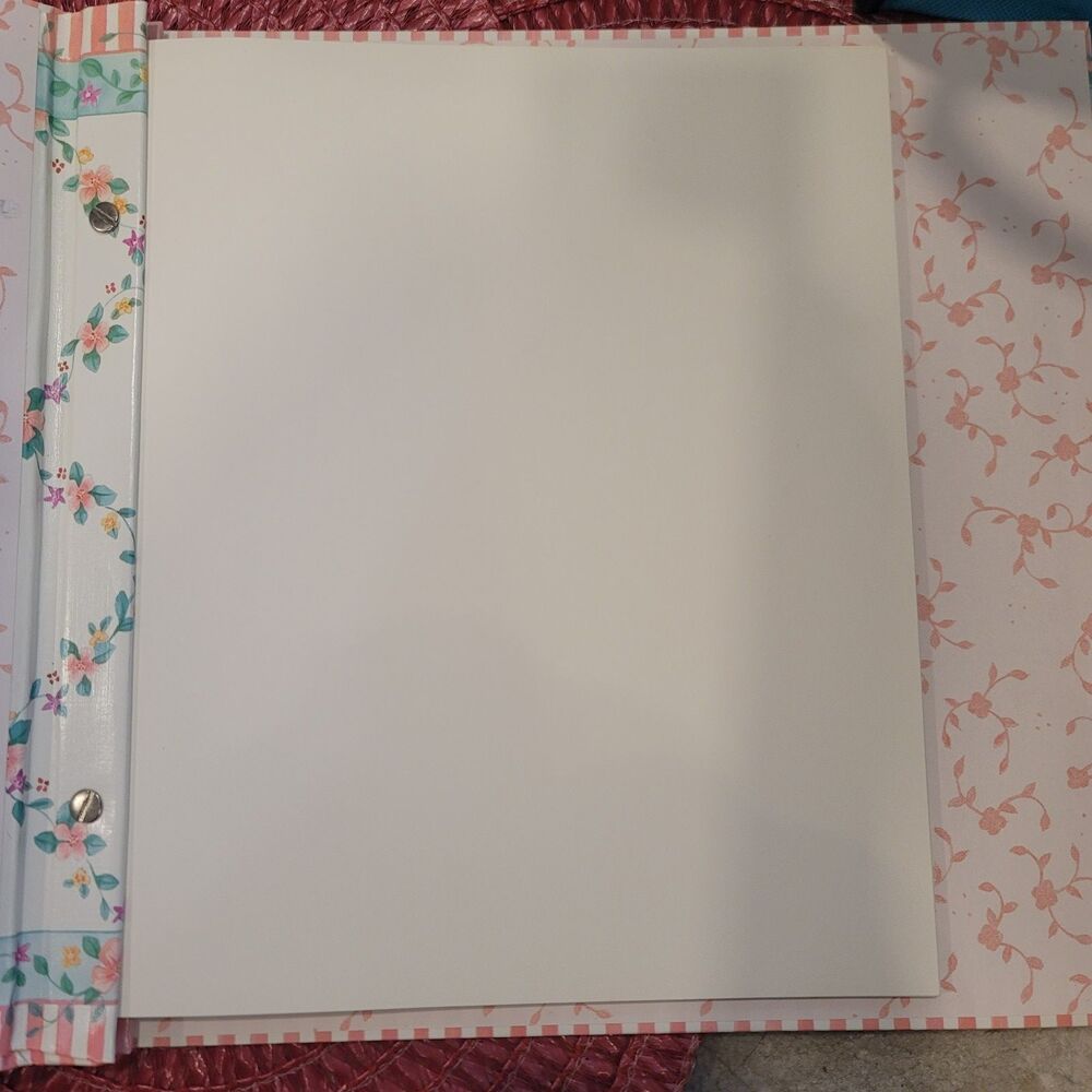 New Vintage 90s Carlton Cards 29 Page Scrapbook Pink Floral Trellis Nostalgia - Picture 6 of 12